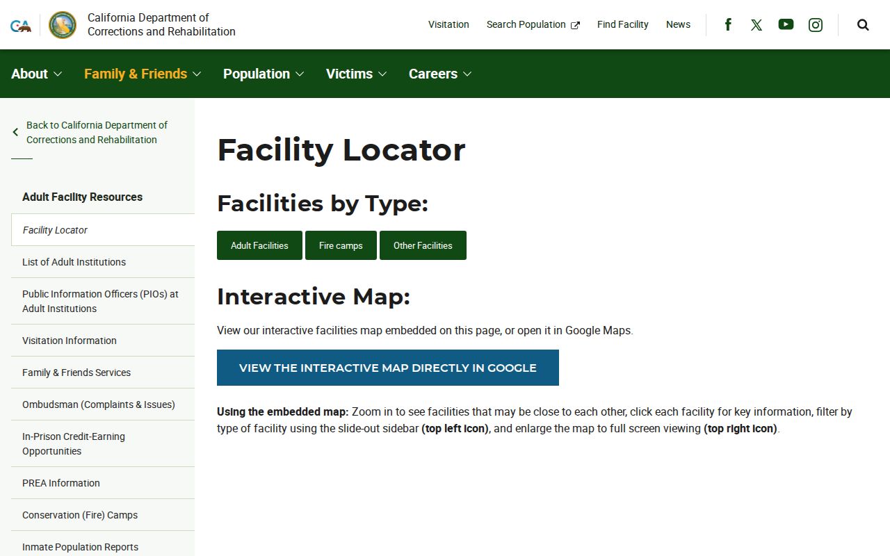 Avenal State Prison release records CDCR facility locator